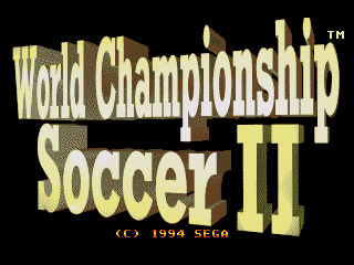 World Championship Soccer 2 title screen for Sega Mega Drive